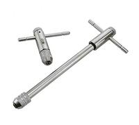 1Pcs M3-M8 Range T-Handle Tap Wrench Tools Chuck Type Solid Jaw Knurled Cap Taps Reamers Hand Tool (NO.649)(M3-m8 (Longer))