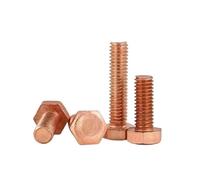 1pcs M5 M6 M8 M10 M12 T2 Copper Red Copper Outer Hexagonal Screws Electrolytic Copper Bolts Outer Hexagonal Screws(45mm,M10-1pcs)