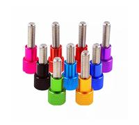 1Pcs M6 Aluminum & Stainless Steel With Steps Knurled Thumb Screws Hand Tighten Grip Knob Bolts Length 6/7/8/10/12/15/20~100mm(Black,M6xL 45mm)