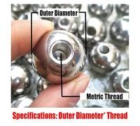 1PCS M6 M8 M10 Thread Half Hole Thread Stainless Steel Drilling Balls Female Thread Blind Hole Steel Ball Bead OD 10-60mm for industrial use(28mm x M8)