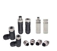 1pcs M8 3Pin 4Pin Sensor Connector Metal A Code Screw Connection Straight Waterproof Bend Angle Connector(M8-4M Metal)
