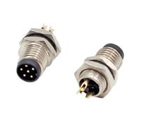 1PCS M8 Board Front Mounting Socket Welded Wire Screw M8x1 Electronic Wire Length Within 30cm(Just Connector,Female Insert_8P)
