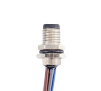 1PCS M8 Board Front Mounting Socket Welded Wire Screw M8x1 Electronic Wire Length Within 30cm(with 30cm Cable,Female Insert_5P)