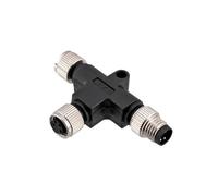 1PCS M8 T-type/Y-type/I-type Adapter Waterproof Male&female Straight Angle Screw Threaded Sensor Connector(080054 T-type,6p)