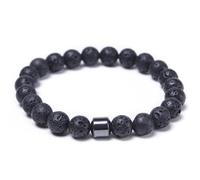 1Pcs Magnetic Sobriety Bead Bracelet, Natural Stone Handmade Beaded Bracelets for Women Men, Lightweight & Stylish Anti Alcohol Bracelet, Relief Stress Jewelry Gift for Adults (dark gray)