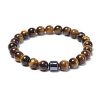 1Pcs Magnetic Sobriety Bead Bracelet, Natural Stone Handmade Beaded Bracelets for Women Men, Lightweight & Stylish Anti Alcohol Bracelet, Relief Stress Jewelry Gift for Adults (brown)