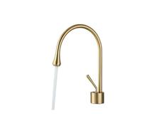1PCS Matte Black Bathroom Basin Faucet High/Medium/Short Style Hot and Cold Mixer 360 Swivel Countertop Mounted Sink Faucet Brass Crane (Color : Brushed Gold-Short)