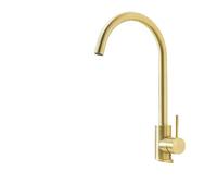 1PCS Matte Black Kitchen Sink 360 Degree Swivel Single Handle Kitchen Crane Deck Mount Hot and Cold Mixing Deck Mount(Brushed Gold A)