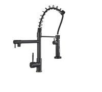 1PCS Matte Black Spring Pull Down Kitchen Swivel Dual Swivel Spout Kitchen Sink Hot and Cold Mixer Crane(Black New)