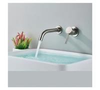 1PCS Matte Black Wall Mounted Bathroom Basin Brushed Single Handle hot and Cold Mixer Concealed washbasin(Brushed Nickel)