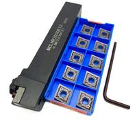 1pcs MCLNR1616H12 MCLNR2020K12 MCLNR2525M12 Indexable Metal Lather Turning Tool Holder Boring Bars with 10pcs CNMG120404 Carbide Inserts(MCLNR2020K12,CNMG120404 PC9030)