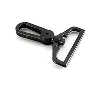 1pcs Metal 38mm D Ring Swivel Eye Snap Hook Trigger Clasps Clips for Leather Craft Bag Strap Belt Webbing Keychain Large Size-Gun Black