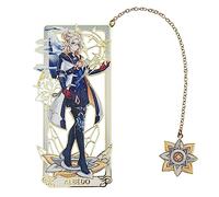 1pcs Metal Anime Bookmark, Cute Book Marker for Genshin Impact Albedo Fans and Lovers - Cartoon Hollow Figure Design, Perfect for Men, Women, Girls