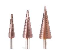 1Pcs Metal Drill 4-12/20/32mm Step Drill Bit HSSCO High Speed Steel Cone Cobalt Drill Bits Tool Set Hole Cutter for Stainless Steel(4-12 20 32mm(3PCS))