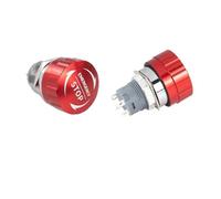 1PCS Metal Emergency Stop Button Switches Latching Knob Rotary Switch Waterproof Socket Power-off Stops momentary 16/19/22mm(16mm,With plug-in cable)