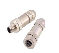 1pcs Metal Shell M12 4 5 8 12 Pin Waterproof Connector Adapter 1A 2A 4A Solderless Straight/Elbow Male Female Plug Socket(10)