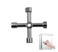 1Pcs Meter Box Key Four Way Opening Multiple Functions Gas Meter Key Durable Rust Resistant Gas Meter Box Key Serve as a Practical wrenc Gas Cupboard Key Bin Key Triangle Key for Meter Box