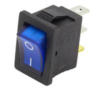 1pcs Mini 3 Pin Dashboard On Off Position Rocker Switch Illuminated Spst with Light(Blue)