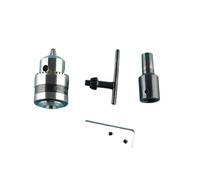 1pcs Mini Electric Drill Chuck Threaded Clamp 1.5-10mm B12 Mount Taper Connector Rod Motor Shaft with Adapter Key Wrench Power Tool(Chuck Shaft 5mm)