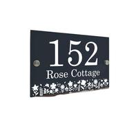 1pcs Modern Anthracite House Number SignAnthracite Autumn Plaque Pumpkin & Mushroom Leaves(Style 4,200cm x 120cm)
