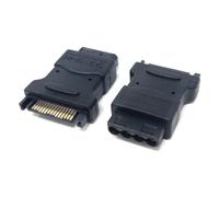 1pcs Molex LP4 Power Plug Adapter Cable, 4 Pin Female IDE Molex to Sata 15 Pin Male Adapter Converter for Power HDD, SSD, DVD RW, Hard Drive