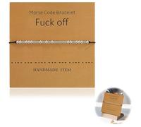 1pcs Morse Code Bracelet Beads,Pinky Promise Bracelets,Adjustable Handmade String Rope Friendship Couple Distance Matching Bracelet for Best Friends Boyfriends and Girlfriends Valentine's Day Gifts