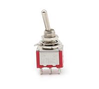 1PCS MTS-102 Red 6MM 3/6/9 /12PIN Toggle Switch 2/3 Position Self locking SPDT ON-OFF -ON Rocker Switch Waterproof Cap IDGTTLDF(MTS-202 on-on 6pin)