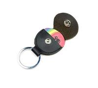 1Pcs Multi-Function Leather Keychain Keyring Guitar Picks Pocket Case Holder For Electric Acoustic Guitar Bass BlackNice and Deft