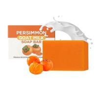1PCS Natural Persimmon Goats Milk Soap - Anti-Odor Persimmon Goat Milk So-ap for Skin - Deep Cleansing Per-simmon Handmade Soap - Pure Per-simmon Go-at Mi-lk Soap Bar for Face & Body