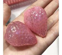 1pcs Natural Rose Quartz Crystal Hand Carved With Lovely Fruit Strawberry Christmas Gift Energy