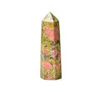 1pcs Natural Unakite Stone Wand Natural Quartz Home Decor 6 Facet Polished Obelisk Tower Handmade 50-80mm Carved 80-90mm