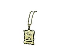 1pcs New Personalized Gold 12 Constellations Square Tags Pendant Chain Necklace-Libra