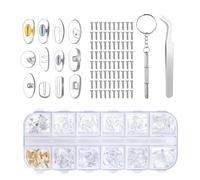 1PCS Nose Pads for Glasses Repair Kit, with Tweezers, Screwdriver & 80 Screws,60 Pairs Glasses Nose Pads,Spectacle Repair Kit,Glasses Screws Repair Kit,for Reading Glasses, Sunglasses & More.