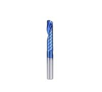 1pcs O Flute Carbide End Mill 4mm 6mm Shank Blue Coating CNC Router Bit Single Spiral Cutting Engraving Bits Milling Cutter(6x32x60L)