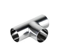 1pcs OD19-OD159mm Welding Tee 3-Ways Equal Pipe Connector SS304 Fitting Spliter Beer Wine(89MM)