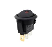 1Pcs ON/OFF Round Rocker Switch Dot Light LED illuminated Car Dashboard Dash Van 12V 220V Full Circle Switch(Red,220V)