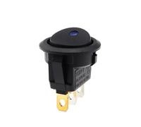 1Pcs ON/OFF Round Rocker Switch Dot Light LED illuminated Car Dashboard Dash Van 12V 220V Full Circle Switch(Blue,12V)
