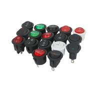 1PCS ON/OFF Round Rocker Switch LED illuminated Car 12V 24V / 6A 250V / 10A 125V 2/3/4PIN Switch 20MM IDGTTLDF(3Pin black ON-OFF)
