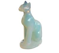 1pcs Opal Stone Carved cat Animal Ornaments Crystal Quartz Craft Figurines Home Decor Decor(Size:2pcs)