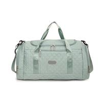 1pcs Oxford Textile Zipper Travel Bag Large Capacity Solid Color Simple Shoulder Soft Versatile Duffels for Travel(Light Green)