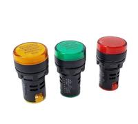 1pcs Panel Mount LED Power Indicator DC6V 12V 24V AC220V 22mm Signal Light Lamp AD66 AD16-22 Red Blue Green Yellow(Green,12V)