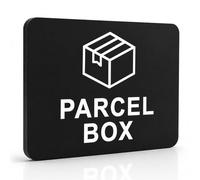 1PCS Parcel Box Sign, Waterproof Delivery Sticker Parcels or Mails | 11x9cm Self-Adhesive Parcel and Post Drop-Off Notice for Homes and Offices, Clearly Marking the Delivery Location