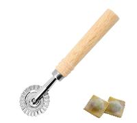 1PCS Pasta Cutter Wheel Oak Pasta Cutter Professional Pasta Cutter Wheel with Roller Zinc Alloy Ravioli Cutter for Kitchen Dumpling Lace Noodle Ravioli Pizza Making Cutter（6.29 inches/16 cm）