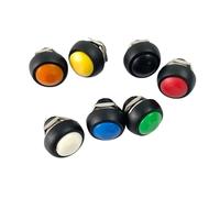 1Pcs PBS-33b 2Pin Switch 12mm 12V 1A Waterproof momentary Push button Switches since the reset Non-locking(7PCS Color mixing)