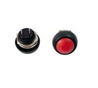 1Pcs PBS-33b 2Pin Switch 12mm 12V 1A Waterproof momentary Push button Switches since the reset Non-locking(1PCS red)