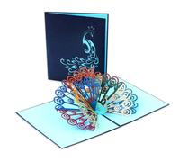 1PCS Peacock Card Pop Up, Iridescent Peacock 3D Pop-Up Birthday Card Peacock Pop Up Card Dream Creative New Year Birthday Universal Blessing Card Christmas Valentine's Day