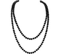1Pcs Pearl Necklaces 59inch Long Necklace for Women 1920s Simulated Pearl Gatsby Costume Jewellery String Beads Fake Pearls Vintage Long Choker for Fancy Dress Sweater Accessories Off-white, 59inch