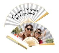 1pcs Personalized Photo Folding Fan, Custom Corporate Folding Fan, Corporate Culture, Logo, Promotion, Events, Party Themed Decorative Folding Fans with Your Photo/Text