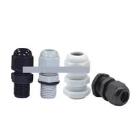 1pcs PG7/PG9/PG11/PG13.5/PG16/PG19/PG21/PG25 Metric M Type Stretch Nylon Cable Waterproof Connector Plastic Cable Fixed Head, Glen(PG16,Black)