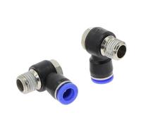1pcs PH" hexagonal Air Pneumatic Pipe Connector 4mm-12mm OD Hose Tube 1/4" 3/8" 1/2" British Standard Pipe Male Thread L Shape(10mm OD Hose,1/4")